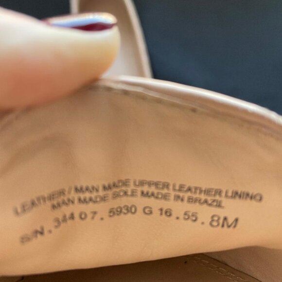 Tory Burch Nude Quilted Patent Leather Flats Size 8 | Logo | Women’s - Picture 3 of 5